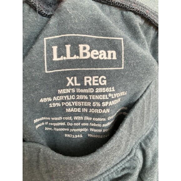 LLBean Set Men’s Base Layer Blue Tencel Lyocell Size XXL Top ~ Size XL Bottom - Picture 8 of 8